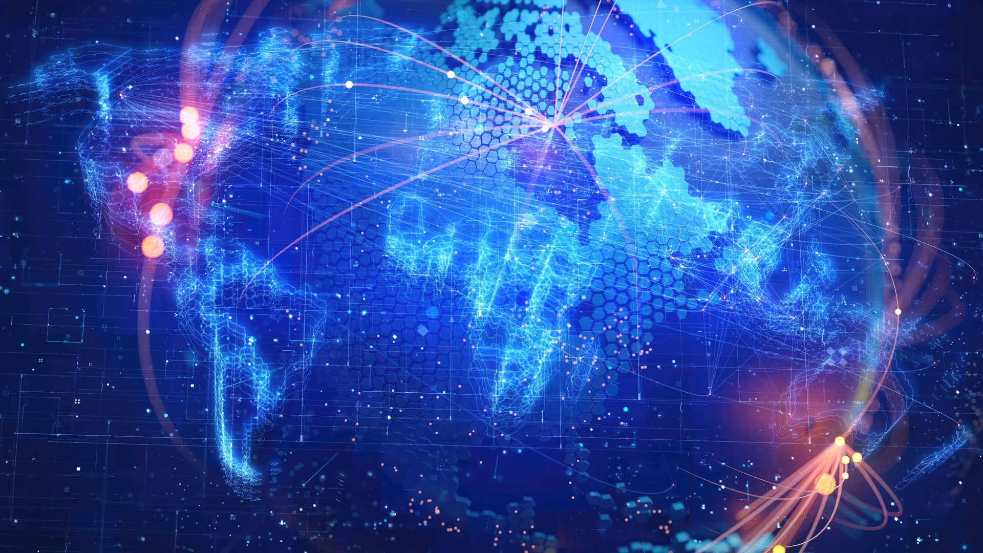 World map and its connections.